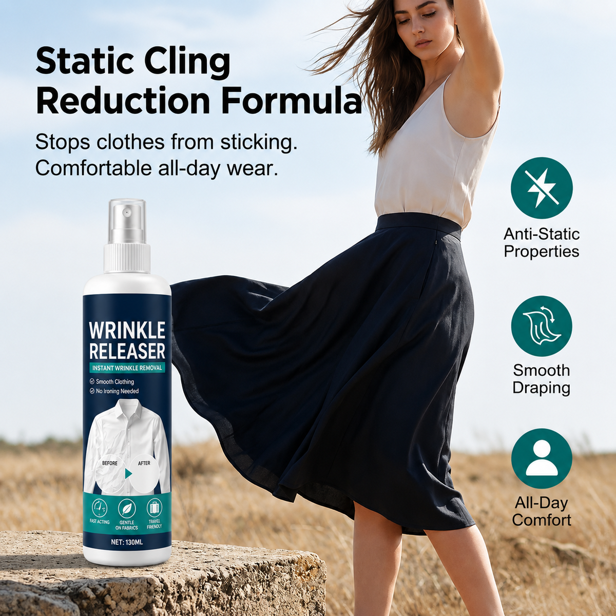 Instant Wrinkle Release Spray || Buy 1 Get 1 Free🔥